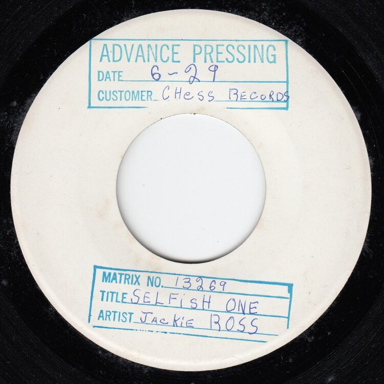 Jackie Ross 'Selfish One' Advance Pressing.jpg