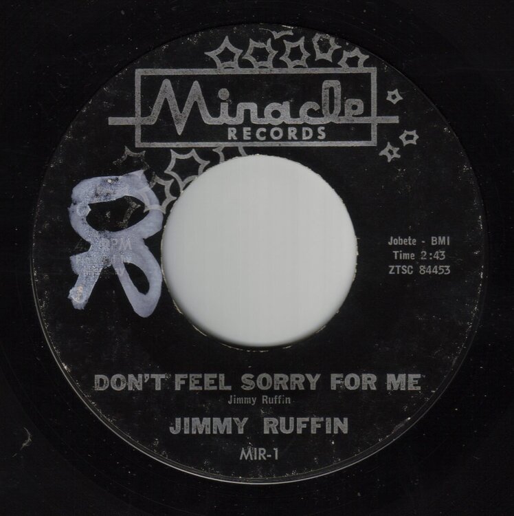 Jimmy Ruffin - Dont Feel Sorry For Me - Miracle Issue.jpg