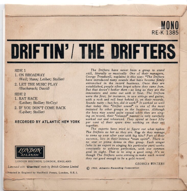 The Drifters Driftin' Back Cover20190204_16034062.jpg