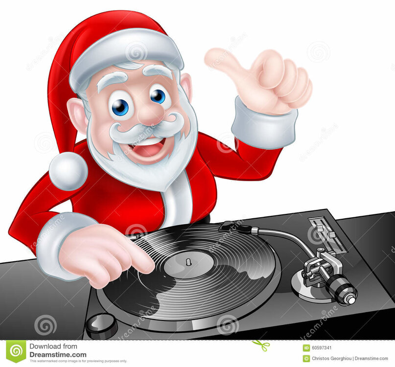 soul dj santa cartoon christmas claus record decks 60597341