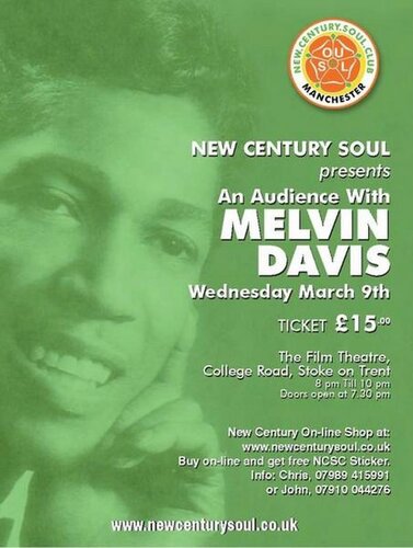 an audience with melvin davis - stoke wed march 9th