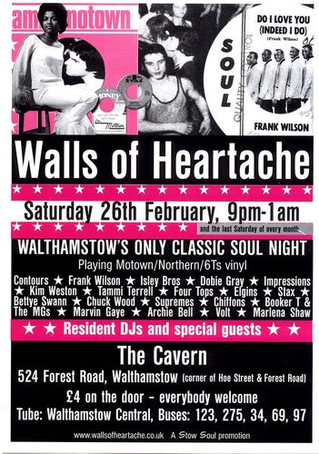 walls of heartache, walthamstow, feb 26th 8.30-1pm