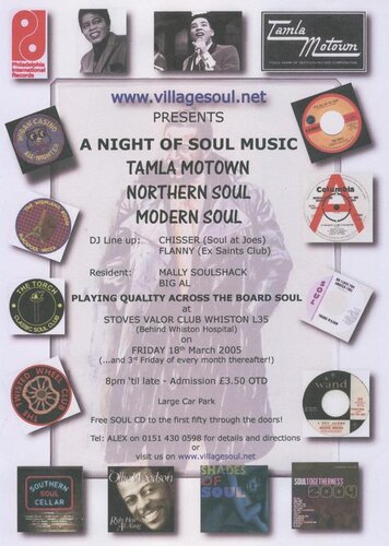 soul at the stoves club whiston merseyside.march 18 ,3rd fri