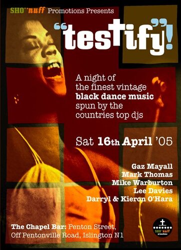 testify....a night of the finest vintage black dance music