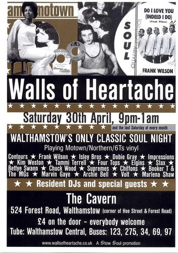walls of heartache, sat april 30th, walthamstow
