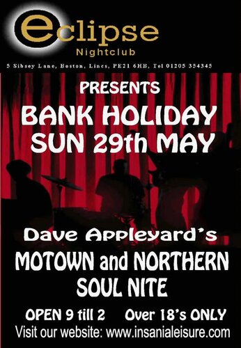 29th may motown and northern soul nite