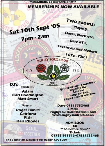 rugby soul club - sat 10th sept '05