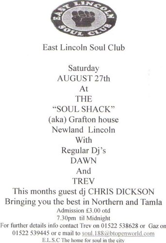 east lincoln soul club august 27th