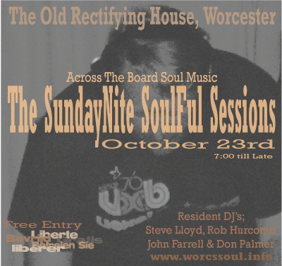sundaynite soulful sessions, worcs - oct 23rd