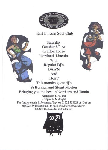 east lincoln soul club 8th october