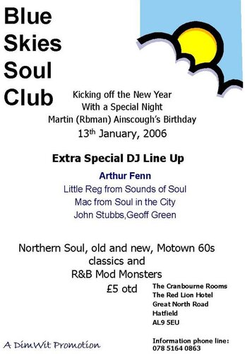 blues skies soul club, 13h january, 2006