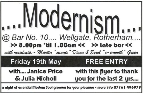 modernism" friday 19th may