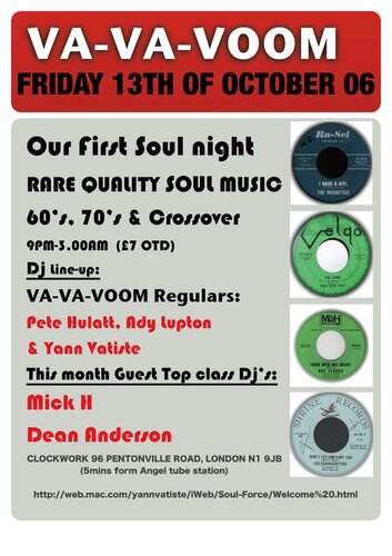 vavavoom soul club friday 13th of october london