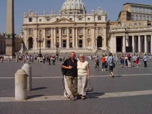 george & maureen outside the vatican