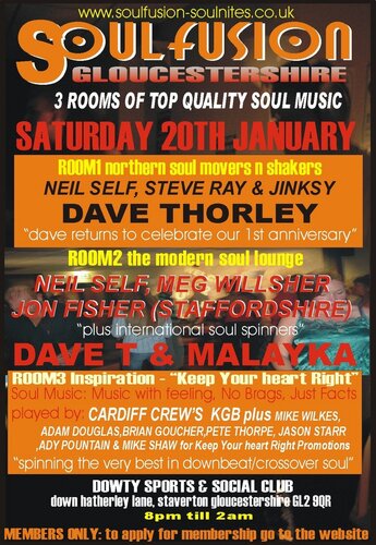 soulfusion soulnite gloucestershire 20th january