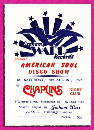 chaplin's invitation, birmingham 1977