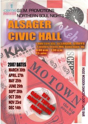 alsager civic hall 2007 dates (m6 j16)