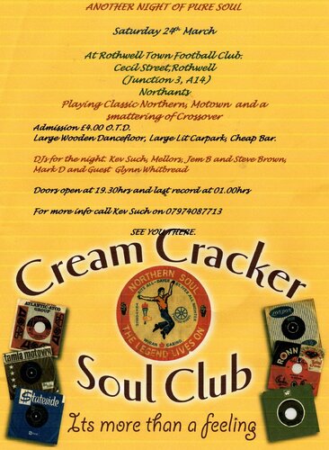 cream cracker soul club, rothwell, northants