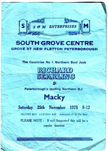 flyer from evening event peterborough 1978