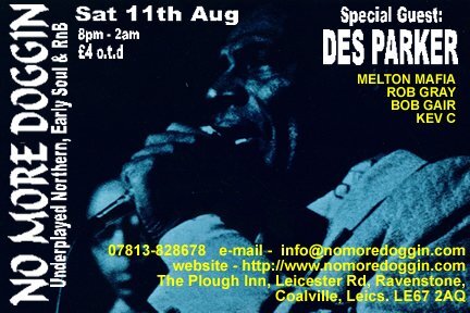 nmd sat 11th aug with des parker
