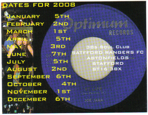 stafford rangers fc - 3bs soul club - 2008 dates
