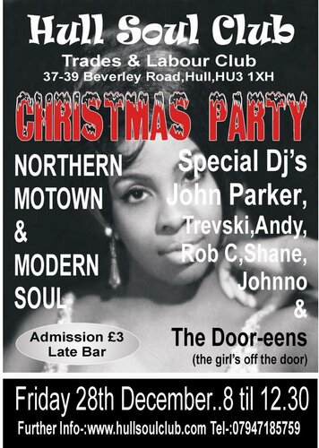 hull soul club(christmas party) 28th december