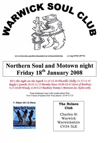warwick soul club - friday 18th jan