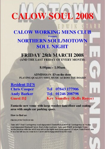 calow wmc chesterfield 28th march