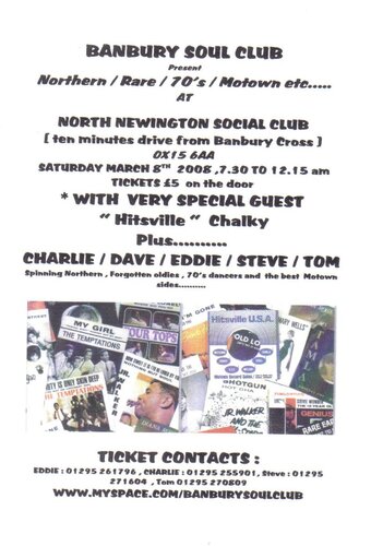 banbury soul club march 8th with " hitsville " cha
