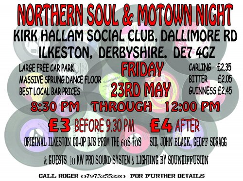 kirk hallam social club northern soul & motown night