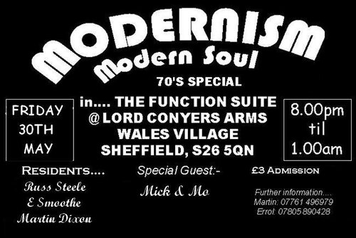 modernism 70's special. friday 30th may