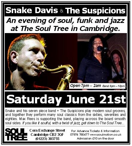 snake davis & the suspicions - cambridge june 21st
