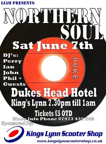 kings lynn, dukes head hotel, saturday june 7th, 7.30pm