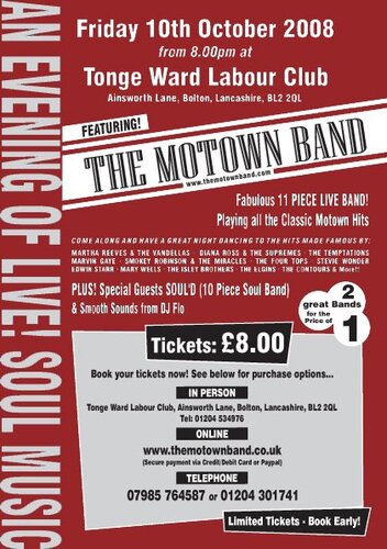an evening of live soul music bolton- featuring the motown b
