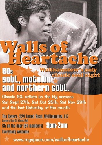 walls of heartache, walthamstow sat sept 27th & oct 25th
