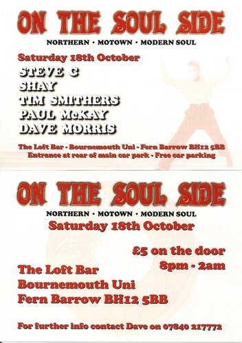 on the soul side - sat 18th oct @ bournemouth uni