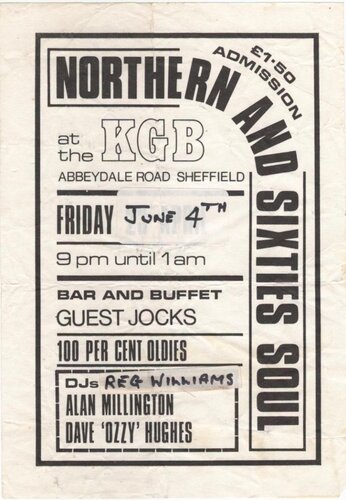 flyer kgb sticker with reg williams over someone else !