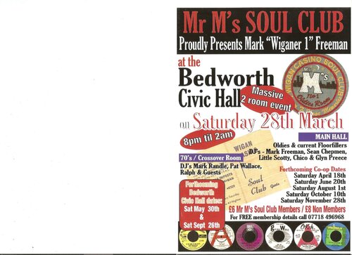 mr mms soul club - 28th march - bedworth civic hall - the bi