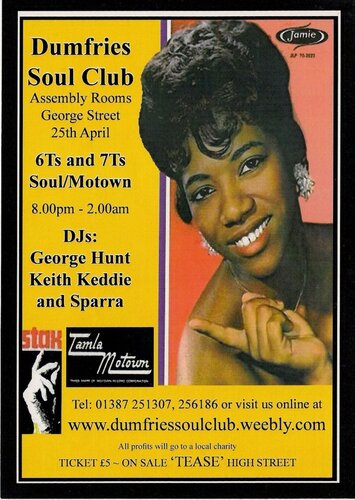dumfries soul club charity soul night, 25th of april