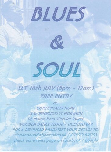 free blues & soul night norwich 18th july 09