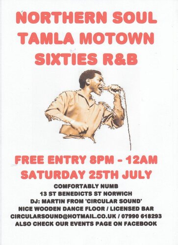free sixties soul night norwich 25th july 09