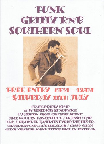 free funky soul night norwich saturday 11th july 09