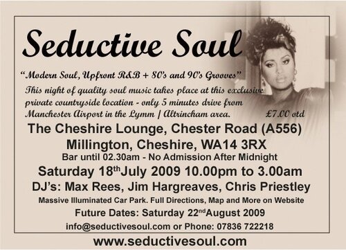 seductive soul - cheshire lounge - a556 lymm roundabout
