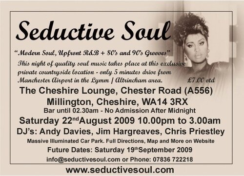 seductive soul cheshire lounge m56 jun7 / a556