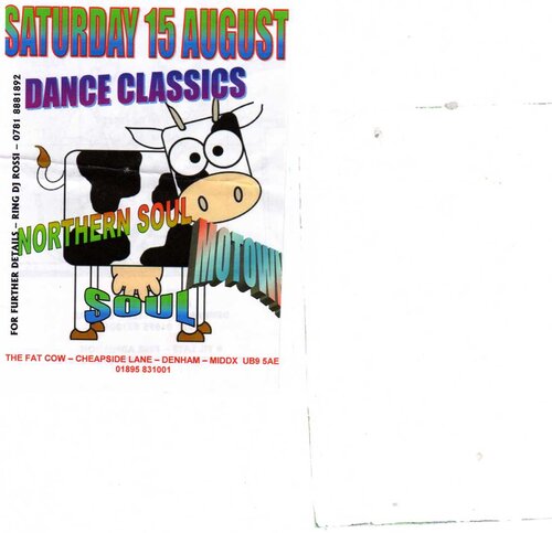 soul/dance classics at the fat cow 15th august