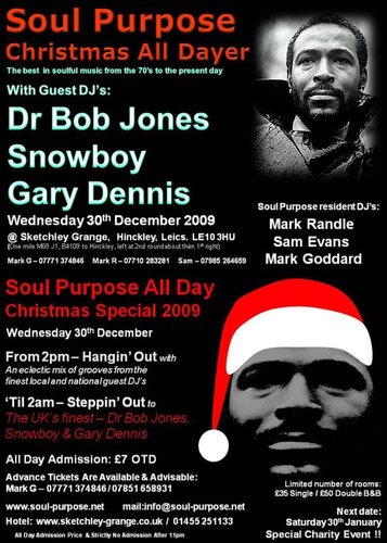 soul purpose christmas all dayer 30th december