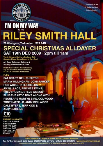 riley smith hall - tadcaster - special christmas all dayer