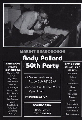 andy pollard 50th the party of 2010 8pm til 5am