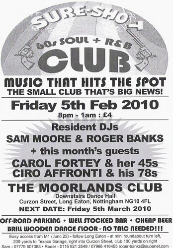 sure-shot 60's soul & r & b club, nottingham