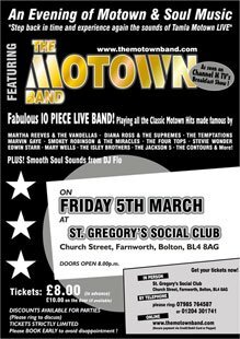 a soulful evening of live motown music @ st gregorys bolton!!!